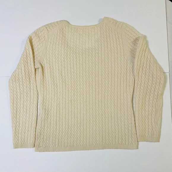 Ballantyne Ivory Pure Cashmere Cable Knit Sweater M - Picture 4 of 6